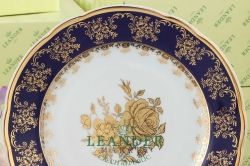 Набор тарелок 6 персон 18 предметов Мэри-Энн, Золотая роза, кобальт 03160119-0431