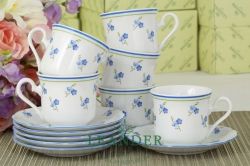 Кофейный сервиз 6 персон 15 предметов Мэри-Энн, Синие цветы 03160714-0887