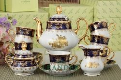 Чайно-столовый сервиз 6 персон 40 предметов Мэри-Энн, Золотая роза, кобальт 03162000-0431