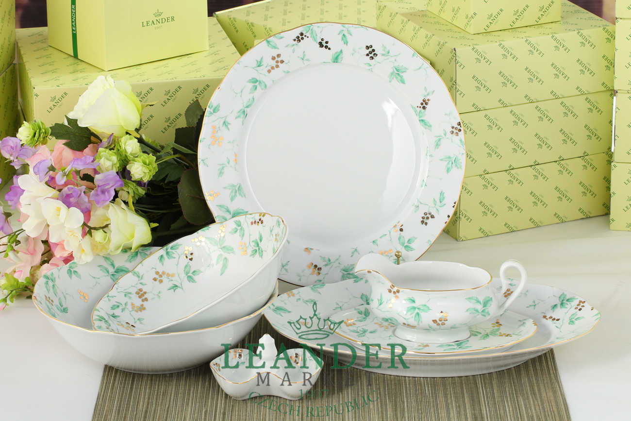 Чайно-столовый сервиз 6 персон 40 предметов Мэри-Энн, Зеленые листья 03162000-1381