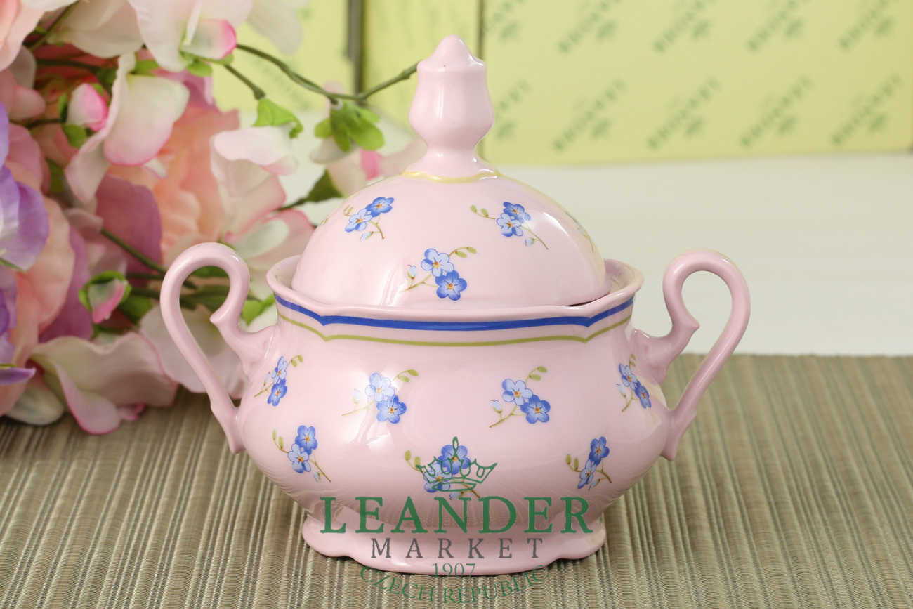 Чайный сервиз 6 персон 15 предметов Мэри-Энн, Синие цветы, розовый фарфор 03260725-0887