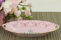 Блюдо овальное 17 см Соната, Мелкие цветы, розовый фарфор 07216123-0158