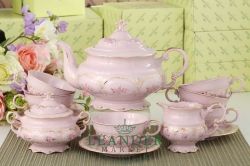 Чайный сервиз 6 персон 15 предметов Соната, Гармония, розовый фарфор 07260725-0159