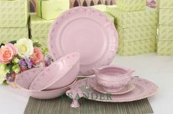 Чайно-столовый сервиз 6 персон 40 предметов Соната, Мелкие цветы, розовый фарфор 07262000-0158
