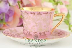 Кофейная пара 50 мл Виндзор, Золотые цветы, розовая сирень 13120413-K341