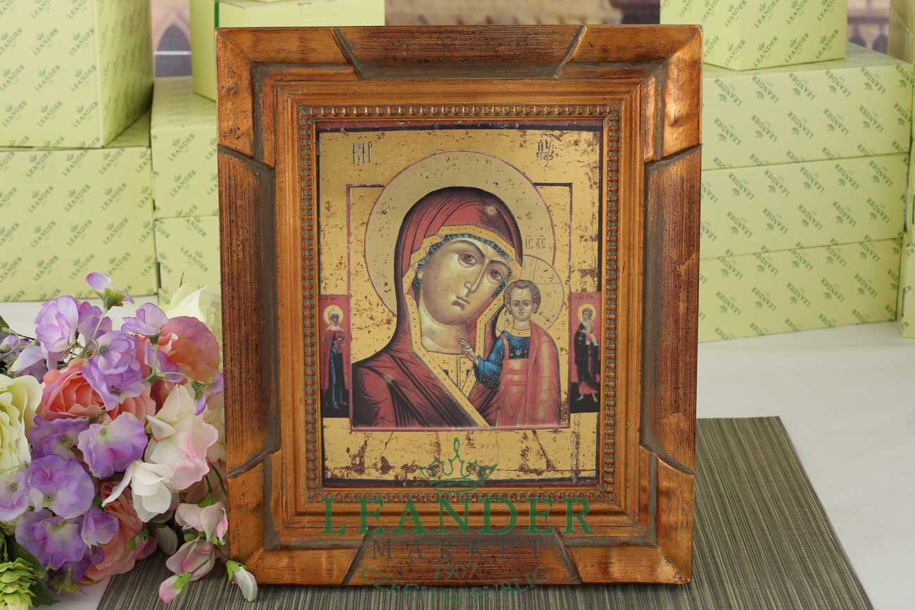 Икона на фарфоре в деревянной раме 250х185 мм, Казанская 20198849-0564