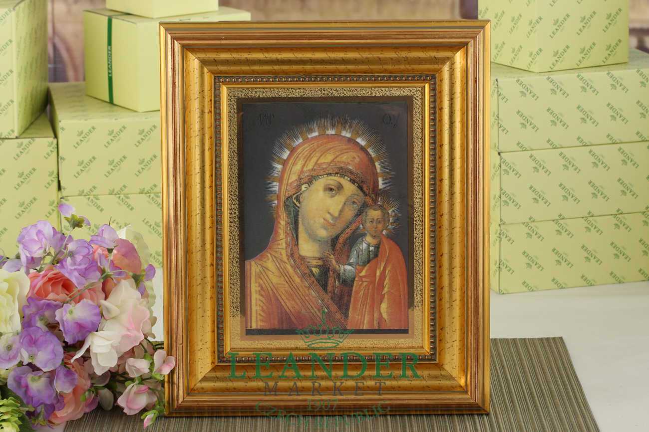 Икона на фарфоре в деревянной раме 250х185 мм, Казанская 20198851-1262