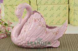 Емкость для цветочного горшка Лебедь Соната, Мелкие цветы, розовый фарфор 20218426-0158