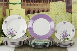 Набор тарелок 12 персон 36 предметов Мэри-Энн, Лиловые цветы 03160119-2391x2