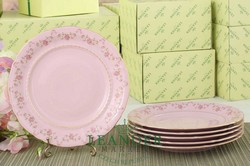 Тарелки десертные 19 см 6 штук, Соната, Мелкие цветы, розовый фарфор 07260319-0158