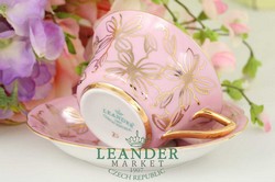 Чайная пара 100 мл Виндзор, Золотые листья, розовая сирень 13120424-K411