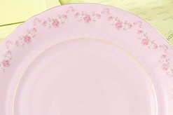 Мелкие цветы, розовый фарфор 0158